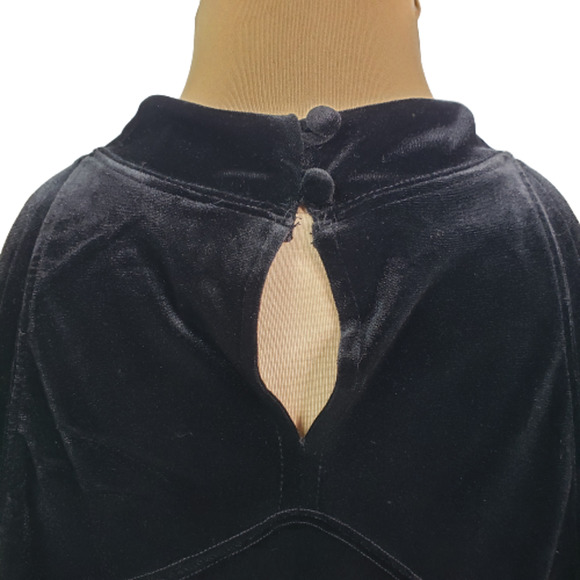 SOLD Free People Black Velvet Gold Embroidered Bandana Top Sz L - Picture 8 of 12